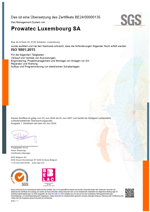 ISO 9001:2015 Zerrtifizierung